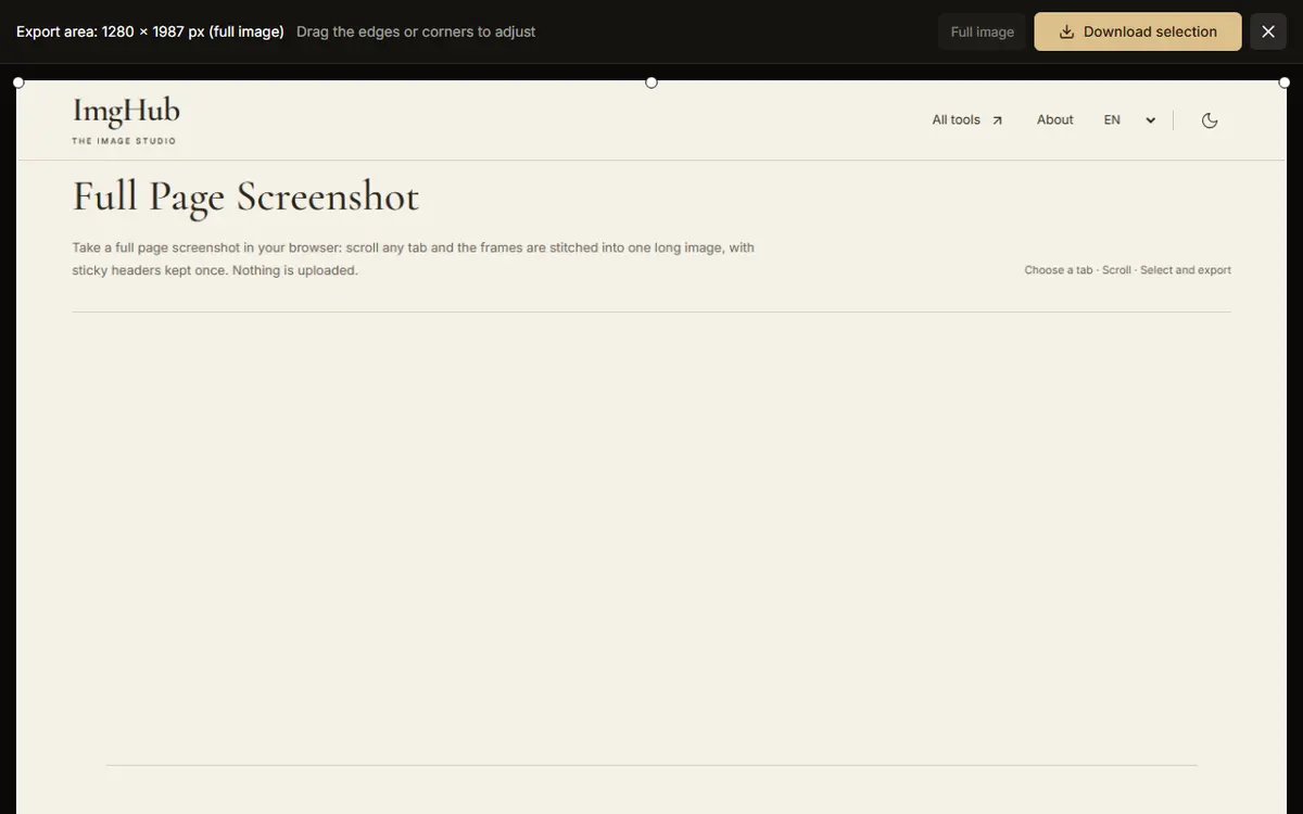 Full Page Screenshot, step 3