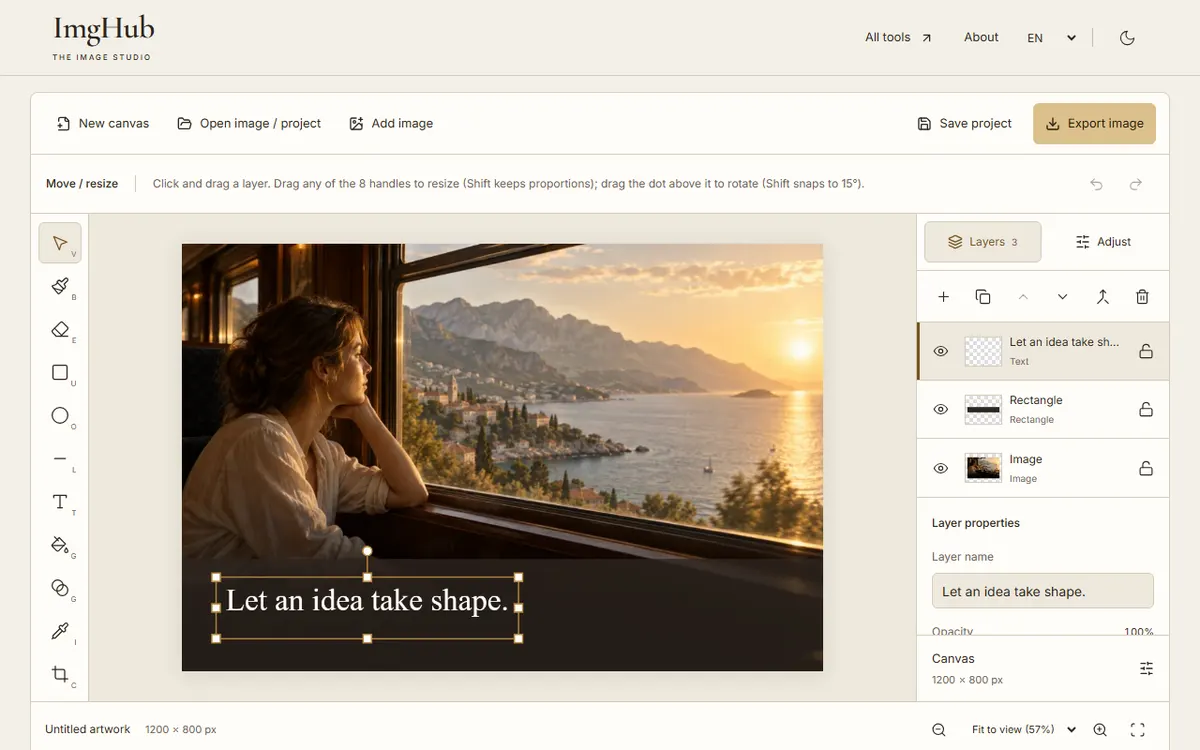 Online Drawing & Image Editor, step 2