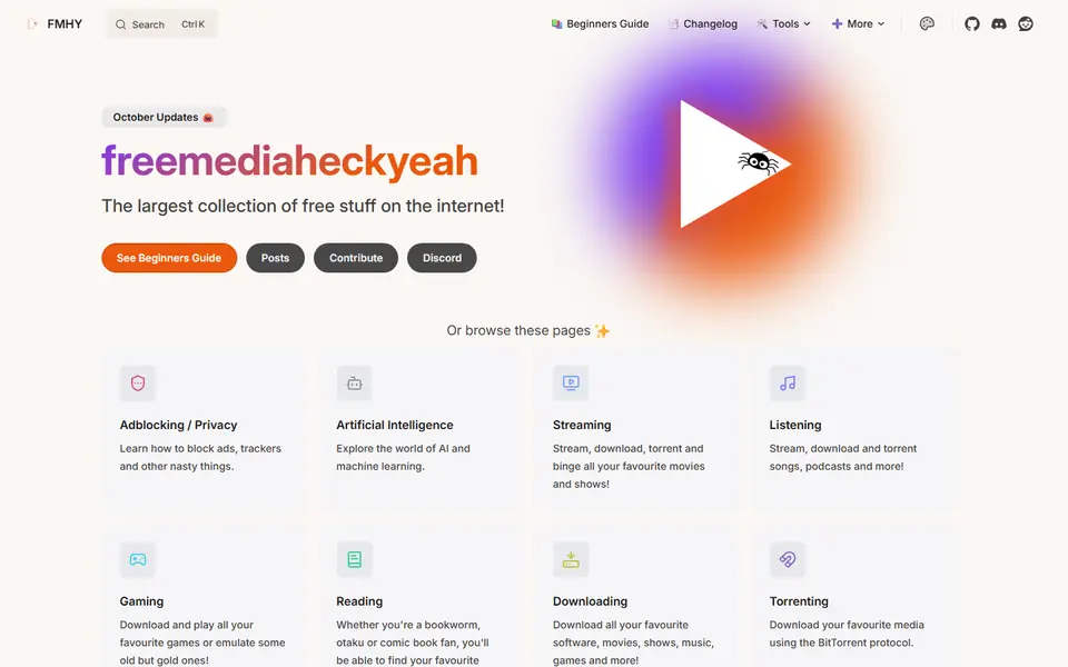 Screenshot of FMHY