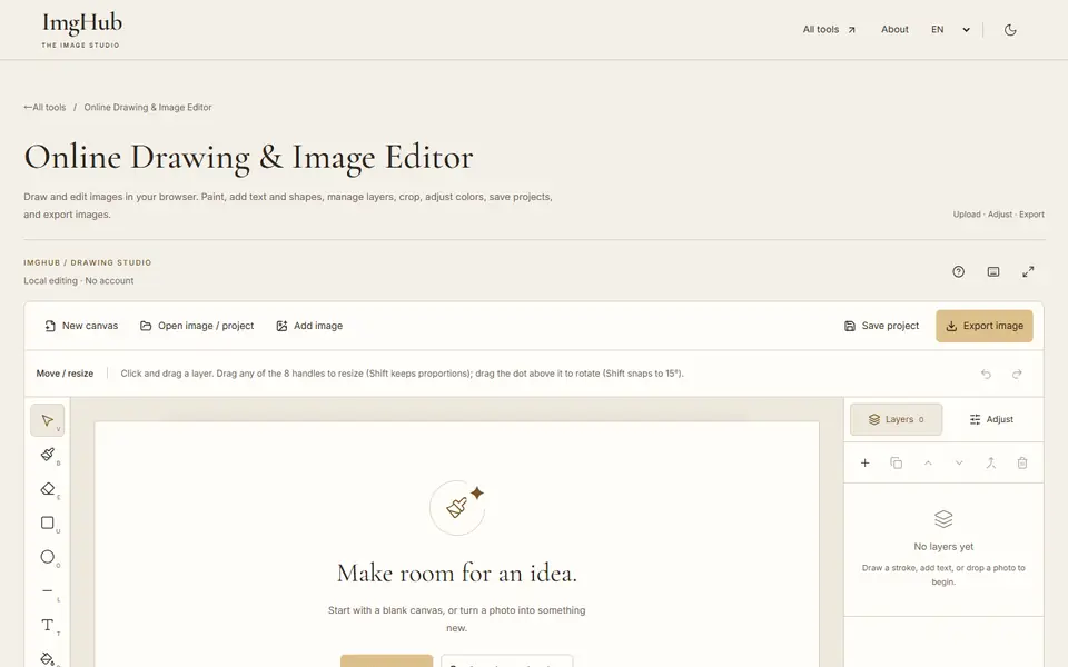 Screenshot of Online Drawing & Image Editor